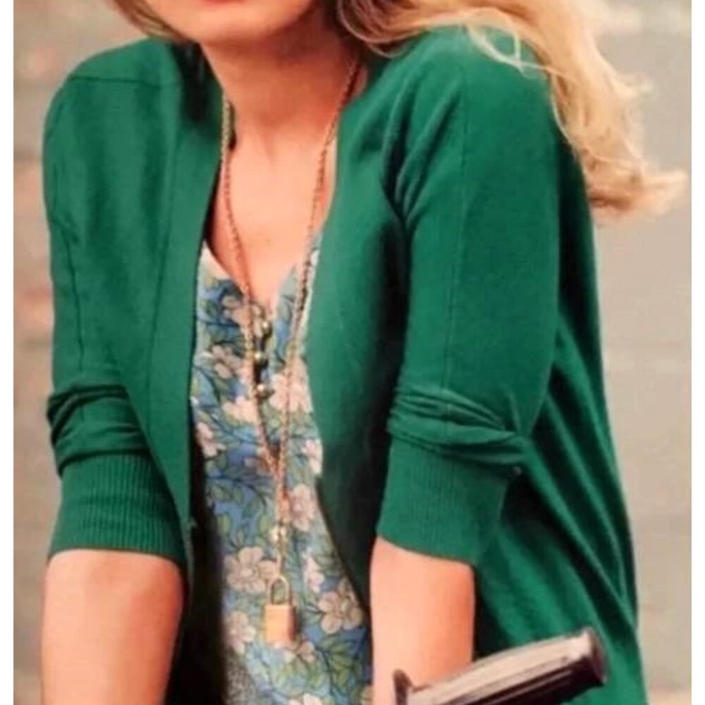 CAbi Emerald Green Zip-Up Cardigan - Sz M